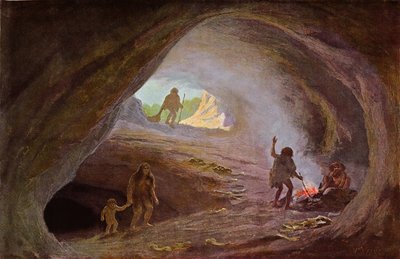 Cavemen during the Ice Age, after a sketch by Professor Klaatsch by Wilhelm Kranz